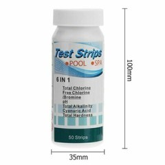 50pcs 3/6IN1 Chlorine Dip Test Strips Hot Tub SPA Swimming Pool PH Tester Paper