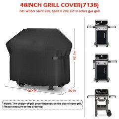 48in BBQ Gas Grill Cover For Weber Spirit / 2 II 200 E210 Waterproof Heavy Duty