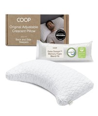 Coop Home Goods Original Crescent Adjustable Pillow, King Bed Pillows for…