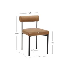 Nathan James Dahlia Modern Metal Dining Chair: Upholstered, Italian Design,