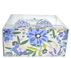 Kate Spade Festival Floral Stainless Steel Stemless Wine Glasses Blue Multi New