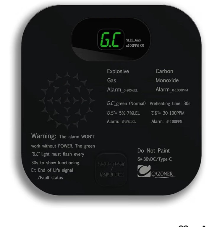 RV Carbon Monoxide Detector & Propane/Natural Gas Detectors, 10-Year Lifespan…