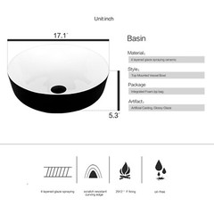 Complete Bathroom Vessel Sink Combo: Ceramic Basin, Faucet & Pop-Up Drain