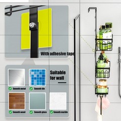 Over the Door Shower Caddy Hanging: Black Rustproof Shower Organizer