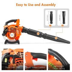 2-Stroke Handheld Leaf Blower Gas Powered 25.4CC Heavy Duty Grass Yard Clean US