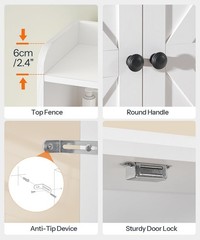 HOOBRO Over The Toilet Storage Cabinet Farmhouse Bathroom Storage Organizer