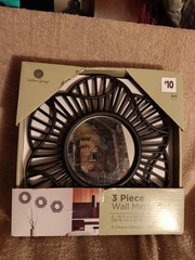 Willow Springs Round 11 R11 3pc Round Wall Mirror Set 10.3in Black Framed