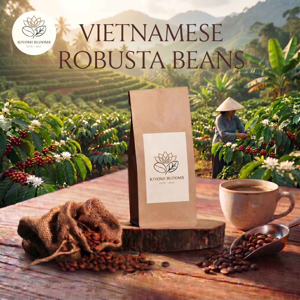 Premium Robusta Coffee Whole Beans – Medium to Dark Roast Coffee from Vietnam