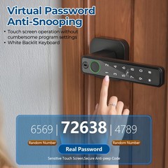 Smart Fingerprint Door Lock Keyless Entry with APP IC Card Code Key Biometric