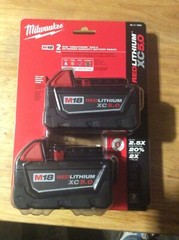 Milwaukee M18 REDLITHIUM XC5.0 18V 5Ah Extended Capacity Battery 2-Pack…