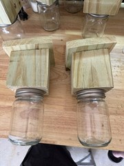 Handmade Set Of 2 Pine Carpenter Bee Traps w/ Jars and DClip Hook Free Shipping!