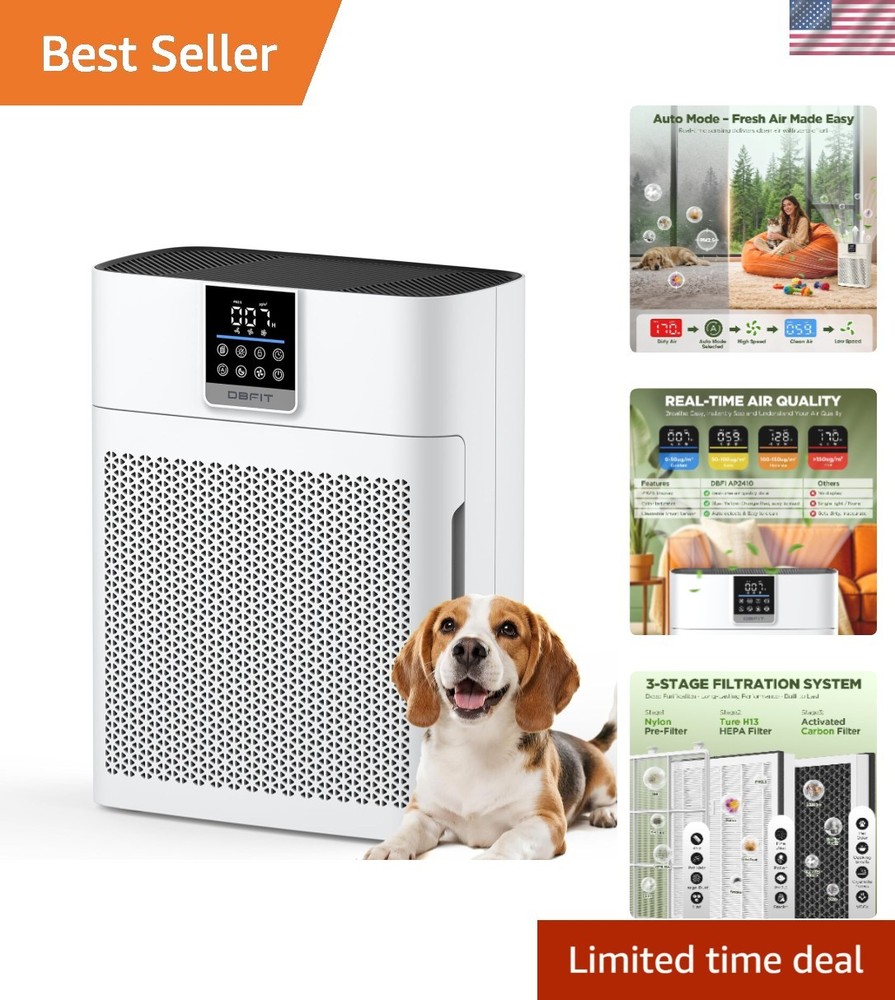 Silent Touch Control HEPA Air Purifier with Essential Oil Diffuser – Large Rooms