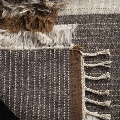 Kenya Collection Hand-Knotted Accent Rug 3′ X 5′ – Grey & Brown Tribal Design