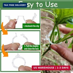 250PK Secured Plastic Plant Clip, Plant Support Clips, Garden Clips for Climbing
