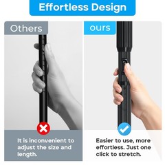 ZipGlo Tension Curtain Rod，40-67.7IN(3.33-5.64Ft) One-Click Fast Extension Rod E
