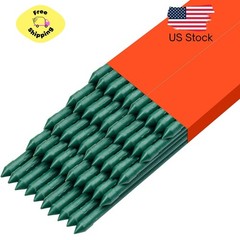 Garden Stakes, 50 Pack, 46.06 inch, Plastic-Coated Metal Plant Supports, Durable
