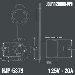 WHITE 125V 20A Flanged Outdoor Power Outlet Receptacle RV Boat 110V 5-20 5379