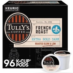 Tully’s Coffee French Roast, Dark Roast Coffee K-Cup Pods, 96 Count