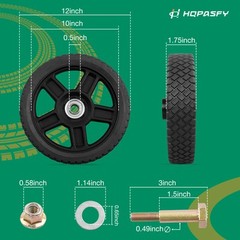 2x 12″ Push Lawn Mower Plastic Wheel Fit Craftsman Mower Generator Garden Tiller
