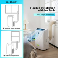 14000 BTU Portable Air Conditioner 4-in-1 Air Cooler w/ APP & WiFi Smart Control