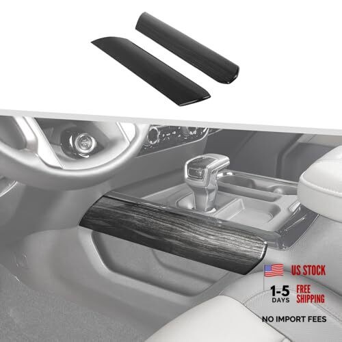 Compatible with Chevrolet Silverado 2022-2024, 2PCS Gear Black Wood Grain