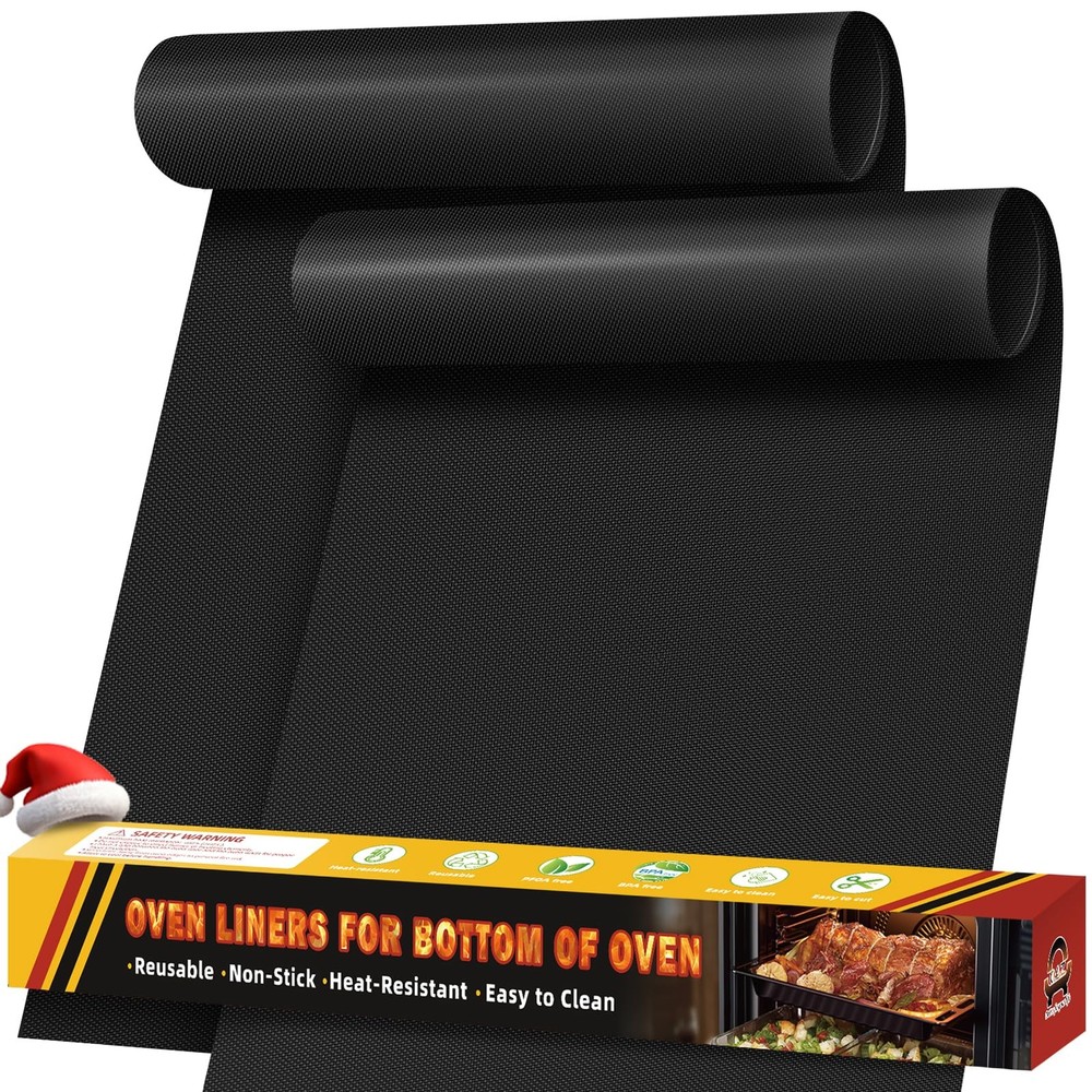 2 Pack Oven Liners for Bottom of Oven, 17″x25″ Heavy Duty NonStick Oven Liner…