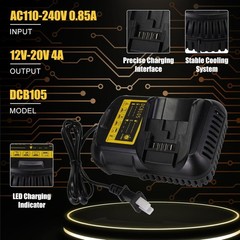 2PACK Dewalt DCB203 20V Max Battery 3.0Ah Lithium Ion Li-Ion 20 Volt /Charger