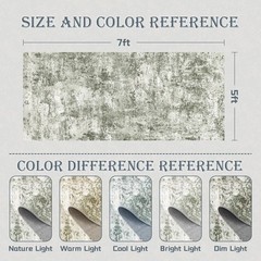 Area Rugs 5×7 for Living Room, Modern Abstract Machine Washable Large Green Rug