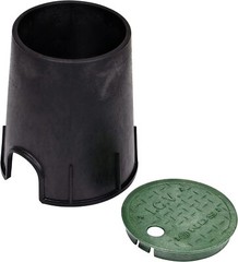 6 In Round Valve Box Overlapping ICV Cover Irrigation Control Sprinkler Black
