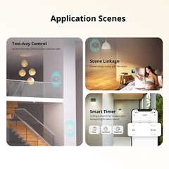 3 Pack SONOFF Smart Zigbee Light Switch No Neutral Wire Required Two-Way Control