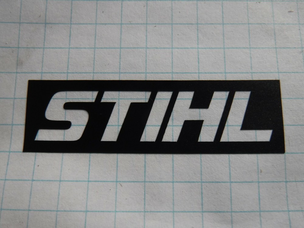 STIHL Full color bkgnd CUSTOM CHAINSAW LETTERING STICKER DECAL+/- 3/4″ x 2-1/2″