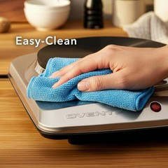 Electric Countertop Single Burner,1000W Cooktop with 7.25 Inch Cast Iron Silver