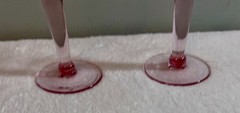 VTG La Mediterranea Spanish Ombré Pink Handblown 10 oz Wine Glasses, 9.5”, Set/2