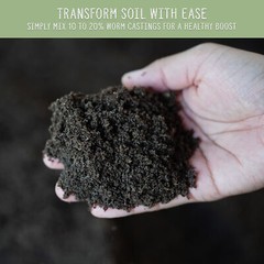 Organic Worm Castings, All Natural Soil Amendment, Soil Builder, and Fertilize