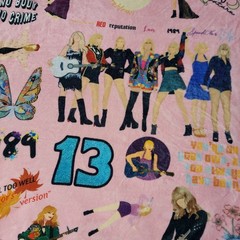 Taylor Swift Eras Pink Plush Lightweight Throw Blanket Swiftie Collage 50″x56″