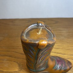 Novalty Hand Made Western Boot Candle Hand Made 4.4in Tall