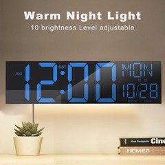 JALL 30″ Large Digital Wall Mount Clock with Remote Control, Alarm