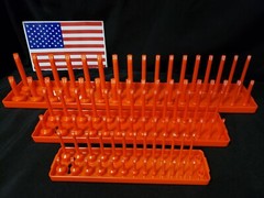Hansen 6 Pc Socket Tray Metric SAE Tool Rack Holders 1/4″ 3/8″ 1/2″ OR&BL – USA