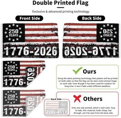 250 Years America Flag, 3X5 Ft, USA 250Th Anniversary Patriotic Design,1776-2026