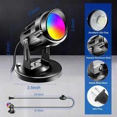 LED Spot Lights Indoor 6W RGBW LED Spotlight with Remote Control Changing Color