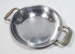 All-Clad Cop*R*Chef 8” Au Gratin Sauté Pan Copper Round Dual Brass Handle VTG