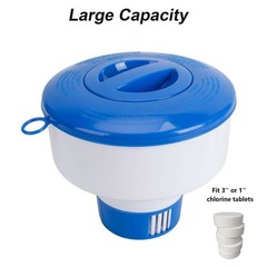 1-3Pcs Floating Chlorine Dispenser Swimming Pool Spa Tablet Chemical Floater Tub