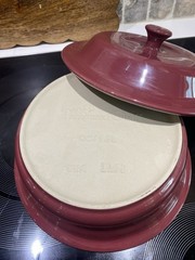 Pampered Chef Stoneware 6 cup/1.5 L Round Cranberry Covered Casserole Baker New