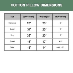 100% Organic Cotton Filled Bed Pillow with GOTS CERTIFIED Organic Cotton Cover
