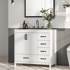 30″ 36″Bathroom Vanity with Ceramic Sink Freestanding Storage Cabinet w/5 Drawer