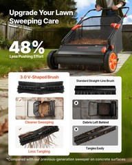VEVOR Push Lawn Sweeper 30 in Leaf & Grass Collector 12 cu. ft. Hopper Bag