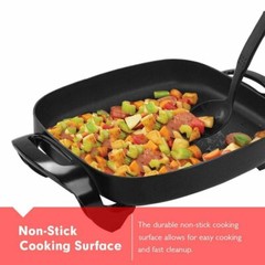 Caynel 16 Inch Non-stick Electric Skillet with Glass Cover 16″ x 12″ x 3″
