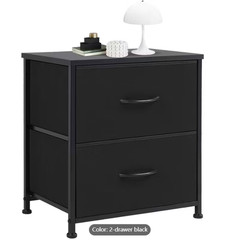 2 Dresser for Bedroom, Tower Organizer Unit, Chest of Drawers with Wooden Top