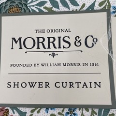 William Morris Shower Curtain Fabric Larkspur Mineral Floral Leaves Botanical