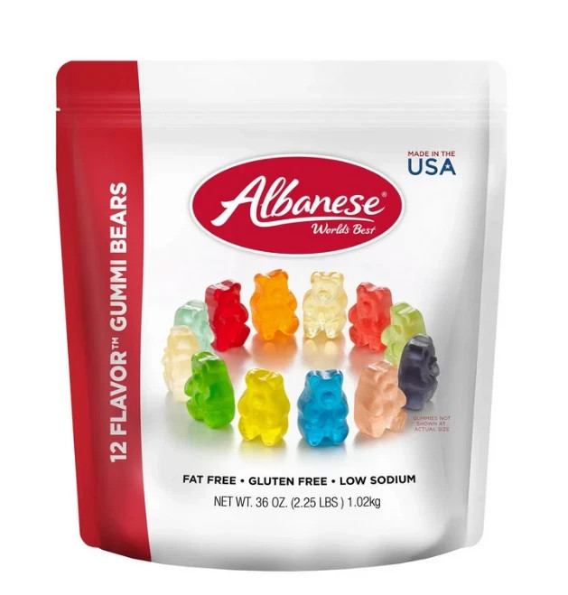 Albanese World’s Best 12 Flavor Gummi Bears Family Size Share 36 oz Gluten Free